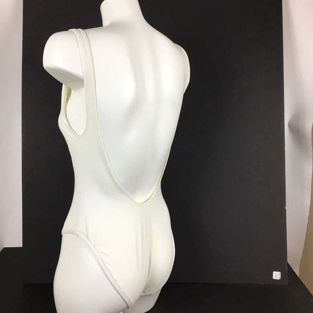 New VICTORIA'S SECRET Low Back Swimsuit Women's Size 10 White Bridal Sexy - Picture 7 of 10